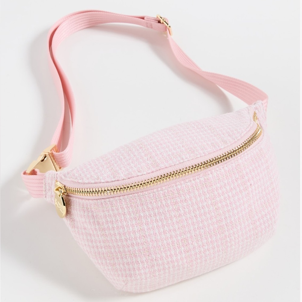 BNWT Stoney Clover Lane Novelty Woven Fanny Pack Shimmery Pink Woven